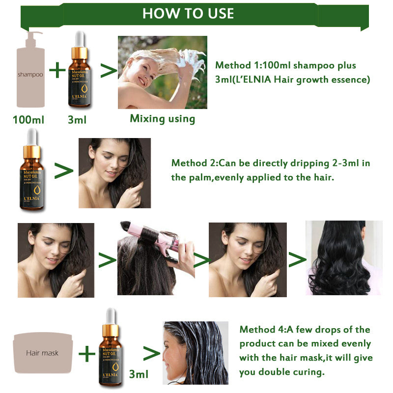 Macadamia nut hair oil