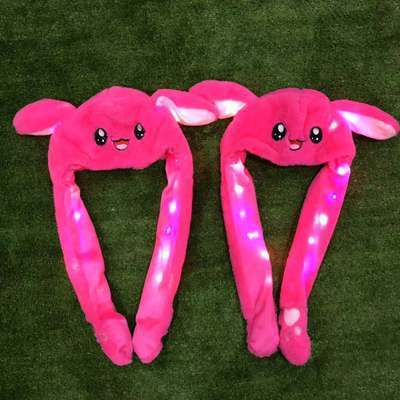 Hat New Moving Rabbit Ear Hat Airbag Hat Plus Velvet